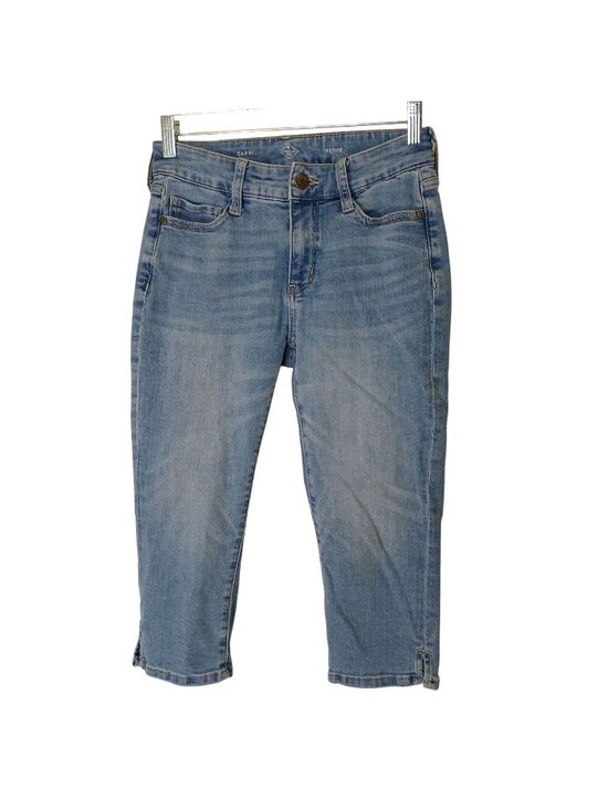 St. John's Bay Denim - St. Johns Bay Womens 2P Petite Capri Jeans Light Wash Denim 5-Pocket Design #B-3